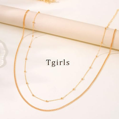 Tgirls Gold Waist Chain for Women Rhinestone Layered Belly Chains Beads Body Chain Heart-Shaped Beach Body Jewelry for Summer - style: 2 Layers