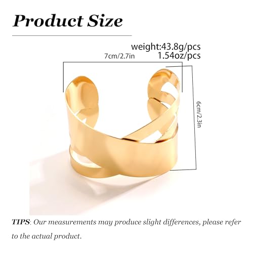 Chunky Gold Cuff Bracelet Chunky Bangles for Women Non Tarnish Modern Gold Jewelry Gifts trendy fashion fall fashion jewelry womens fashion - color: F-Bohemian style bracelet