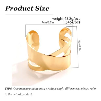 Chunky Gold Cuff Bracelet Chunky Bangles for Women Non Tarnish Modern Gold Jewelry Gifts trendy fashion fall fashion jewelry womens fashion - color: F-Bohemian style bracelet