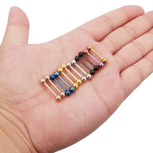 Stainless Steel Internally Threaded Tongue Nipple Shield Barbell Ring Bar Body Piercing Retainer 14G