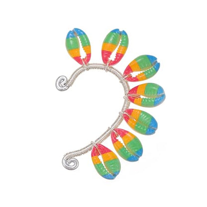 Wellike Gold Ear Cuffs For Women Non Piercing Single Clip On Earrings 18k Gold/Silver Plated Handmade Cuff Earrings Hypoallergenic Waterdrop Cowrie Shell Jewelry - color: KKWE582-S