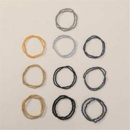 Boho Stackable Seed Beaded Bracelets for Women 18-20Pcs Colorful Handmade Multilayered Rice Bead Bracelet Set Summer Beach Bohemian Jewelry Gift - color: A-Black