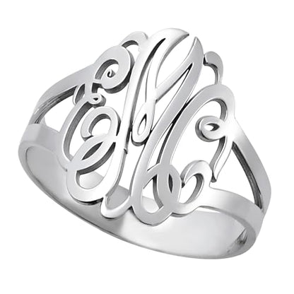 Custom Monogram Ring Personalized Initial Ring Women Men Christmas Valentine Birthday Gift - Gold Silver Rose Gold - color: Monogram Ring