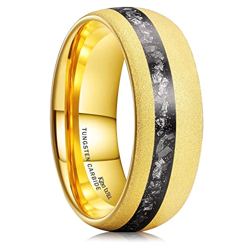 King Will 4mm 6mm 8mm Tungsten Carbide Wedding Band for Men Size 5-15 - color: Z-gold domed