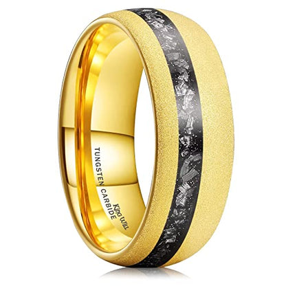King Will 4mm 6mm 8mm Tungsten Carbide Wedding Band for Men Size 5-15 - color: Z-gold domed