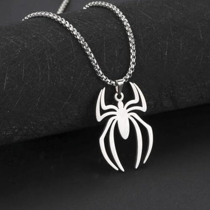 Tapp Collections Stainless Steel Superhero Pendant Necklace - color: Spiderman / Steel Chain / Black Color