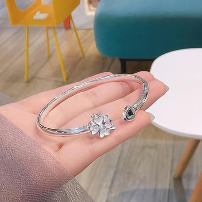925 Sterling Silver Bracelet Plated Cuff Bangle Bracelet Fashionable Multi-layer Cross Wire Bangle Bracelet Open Adjustable Wide Cuff Bracelet for Teen Girls Fashion Jewelry - color: 12