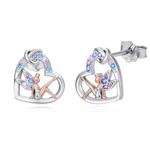 Fairy Gift Necklace/Earrings for Women 925 Sterling Silver Angel Elf Jewelry Gifts for Daughter - color: Earrings-A