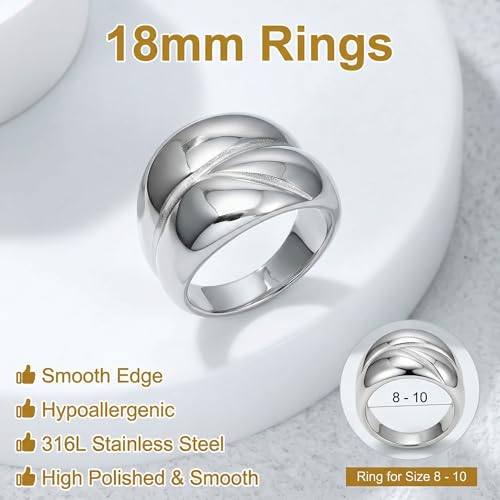 Gold Jewelry The Ring Of Power For Women Gift Shiny Chunky Rings Non Tarnish With 24K Gold Plated Engagement - color: silver