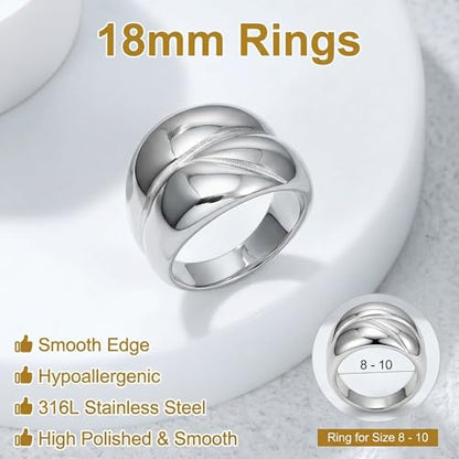 Gold Jewelry The Ring Of Power For Women Gift Shiny Chunky Rings Non Tarnish With 24K Gold Plated Engagement - color: silver