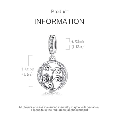 LNQOBU Complete A~Z Alphabet Charm Letter Beads, Solid 925 Sterling Silver with Cubic Stones Rose Alphabet Charm fits Pandora Bracelets Necklace Women Jewelry - color: CYT-O