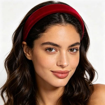 Velvet Padded Headband Fashion Headbands Non Slip Head Band Hair Bands Accessories for Women Girls (Brown) - color: Brown