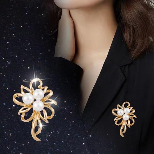 Flower Simulated Pearl Elegant Brooch Pins Jewelry Wedding