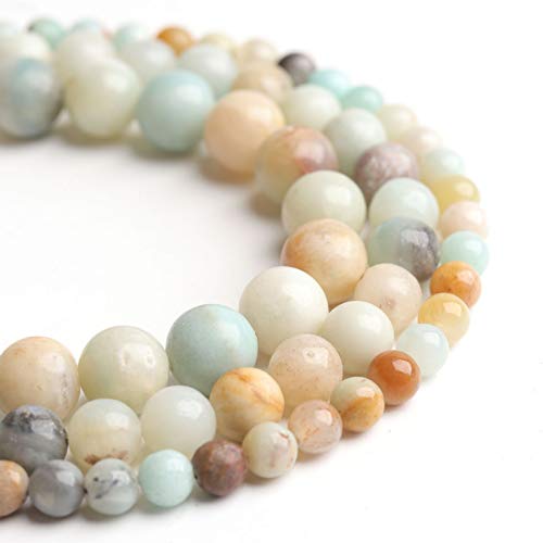 Natural Stone Beads Amazonite 6mm Polished Round Smooth Gemstone Beads for Jewelry Making 15 Inch(Amazonite,6mm) - color: Amazonite, size: 6mm