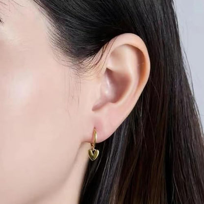 Valentines Day Earrings for Women Heart Earrings for women Gold Silver Heart Huggie Hoop Dangle Drop Earrings Small Simple Hypoallergenic Jewelry - color: A:Gold Heart Earrings