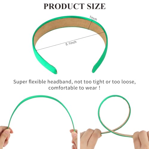 Wecoe Satin Headbands, 16 Pcs 1 Inch Hair Bands for Women & Girls(Set H) | Great for daily wear, festive looks & DIY crafts - color: Set H