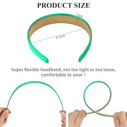 Wecoe Satin Headbands, 16 Pcs 1 Inch Hair Bands for Women & Girls(Set H) | Great for daily wear, festive looks & DIY crafts - color: Set H