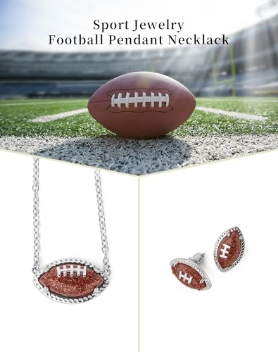 Football Stud Ball Earrings for Women Men - 18K Gold Plated Brass Sport Jewelry for Anniversary Fans Holiday