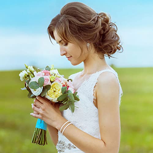 50/100/150 Pcs Pearl Bracelets for Women Wedding Bridal Elastic Faux Pearl Bracelet for Party Favor Jewelry Gifts - color: White