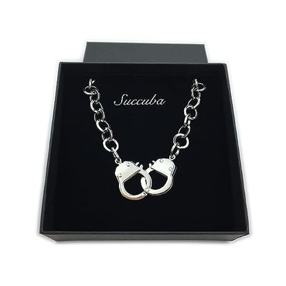 Succuba Stainless Steel Handcuff Choker Necklace Chain Pendant Choker Collar Necklace for Women and Men from 16 to 24 Inches with Box - color: A, size: 22 Inches