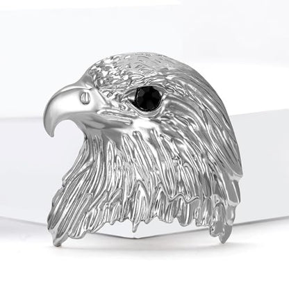 Enamel Bird Brooch for Women Rhinestones Owl/Hummingbird/Eagle/Toucan Lapel Pin Cute Bird Brooches Jewelry Gifts for Mom Wife - color: White-Eagle Head