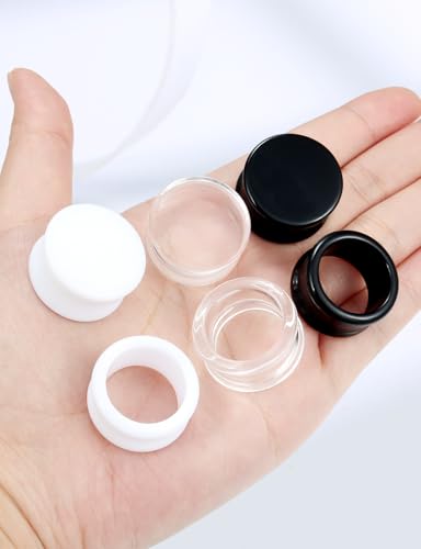Ears Gauges Tunnels Plugs for Women Acrylic Solid Tunnel Ear Gauge Stretching Kit 6G to 1 1/4 Inch (4MM- 30MM) Expander Stretcher Plug Earrings Piercing Jewelry for Women Black White Clear - style: almost 7/8 inch, Black White Clear