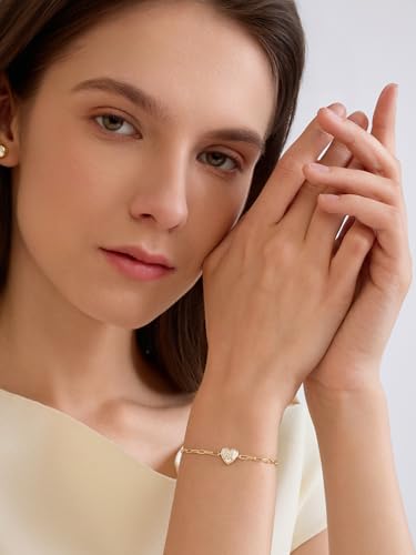 Gold Initial Bracelet For Women, 14k Gold Letter Bracelets | Adjustable Stacking Bracelets Jewelry Gift For Women, Valentines Mother Christmas Jewelry for Women Her 6.5-8 Inch - color: S