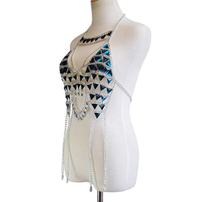 Women's Sexy Suit Body Chain - color: C-Silvery Colour