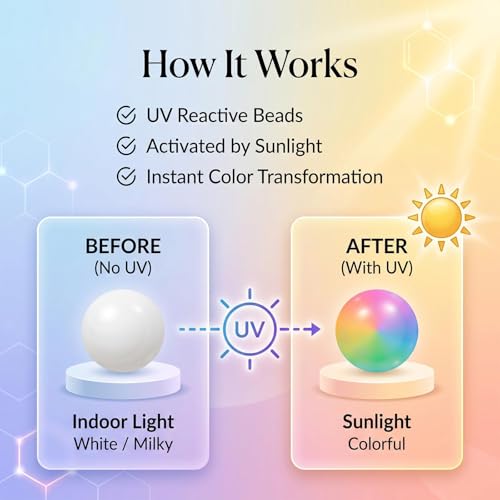 Dopamine Necklace UV Reactive Colorful Rainbow Beaded Necklace Dopamine Jewelry Set Color Changing Mood Necklaces Bracelet Earrings Summer Beach Vacation Gift for Women - color: B3：two necklace changing
