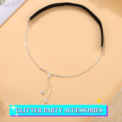 Rhinestone Garter Silver Party Leg Chain Crystal Garters for Women
