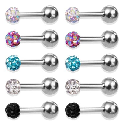 5Pairs Sparkly Disco Ball Stud Earrings for Women Hypoallergenic Stainless Steel CZ Crystal Small Ball Earrings Studs Glitter Cartilage Conch Helix Piercing Jewelry