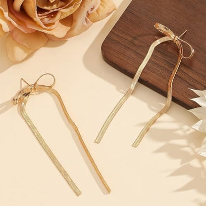 Bow Earrings Red Earrings for Women Dangle Cute Earrings Red Stuff Jewelry Outfits Accessories Gifts for Girls - color: C5:gold bow earrings