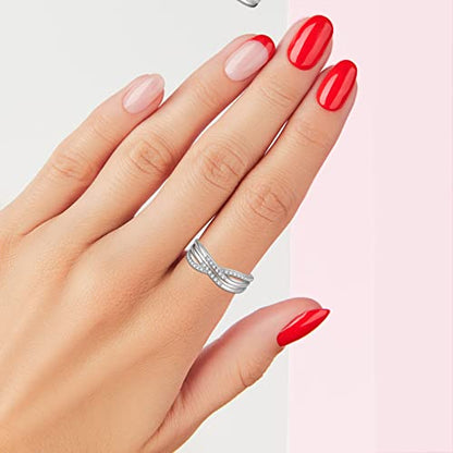 Fahonie Infinity X Knot Ring 925 Sterling Silver cut 5A Cubic Zirconia CZ Statement Ring Anniversary Promise Ring for Women