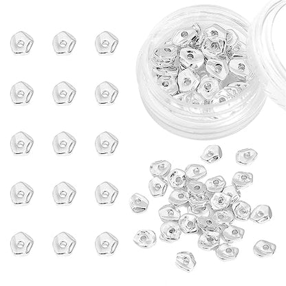 Silver Plated Irregular Spacer Beads 5x6mm 30pcs for Jewelry Making Findings Non Tarnish - color: Silver, size: 5x6mm Irregular
