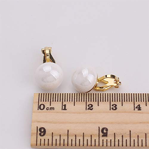 1-5 Pairs Pearl Clip on Earrings for Women Non Piercing Earrings Set Hypo-Allergenic Earrings - color: 5 Pairs Mixed Clip-ons