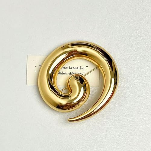Minimalist Snail Brooch Pin Gold/Silver Plated Twist Lapel Pins Jacket Blazer Suit Hat Bag Accessories Jewelry for Women Men (Golden)