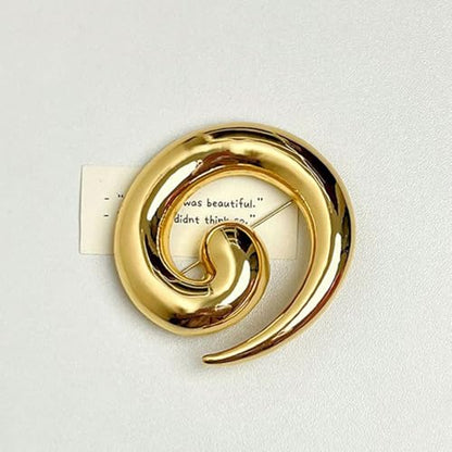 Minimalist Snail Brooch Pin Gold/Silver Plated Twist Lapel Pins Jacket Blazer Suit Hat Bag Accessories Jewelry for Women Men (Golden)