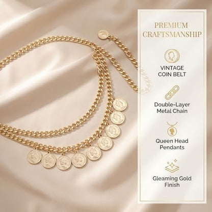Waist Chain for Women - Silver Body Chain Crystal Body Jewelry, Stylish Adjustable Belt for Summer Beach Bikini Rave Festival Outfit Accessories - color: Gold-2