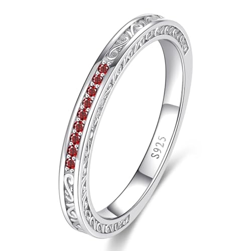 Yaresul Vintage Celtic Knot Women's Engagement Ring Sets Size 5-9 | 925 Sterling Silver/14K Gold Plated Stackable Wedding Bands Rings Cubic Zirconia Women Bridal Sets Wedding Ring Band - color: G1-Silver-January-Wedding Band