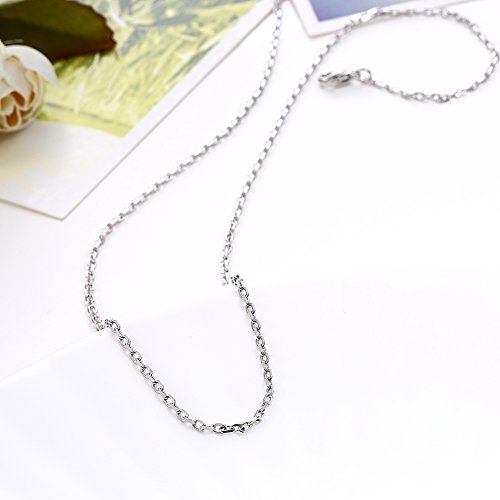 Cutesmile Fashion Jewelry 18k Gold/Rose Gold/White Gold 1.5mm Rolo Adjustable Chain Crafted Necklace (White Gold) - color: White Gold