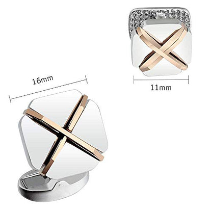 Cufflinks and studs for Men-Fashion Mens X-shaped and Square Cufflinks and Tuxedo Shirt studs set for Regular Weeding Business Accessories