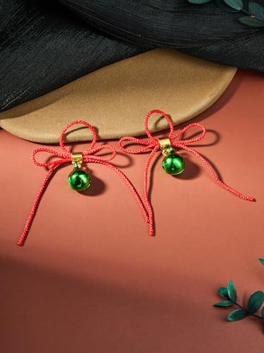 DJCIW 2Pcs Non-Piercing Nipple Jewelry, Adjustable Christmas Fake Nipple Rings with Bow Drawstring, Featuring Bell, Snowman, and Heart Pendant Charms, Adjustable and Comfortable for Women Men - color: style 7
