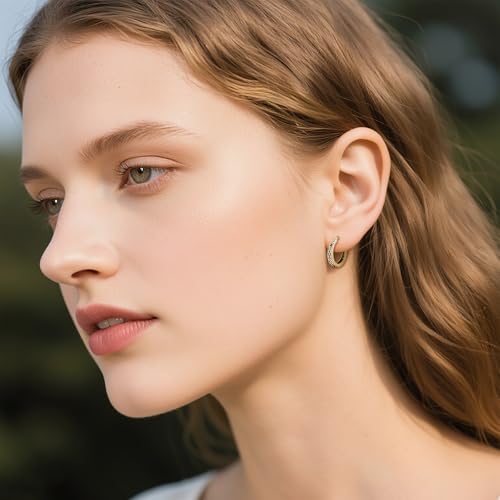 14K Gold Earrings for Women Gold Filigree/Celtic Huggie Earrings Jewelry Easter Mothers Day Gifts for Mom Girlfriend - style: Celtic-D