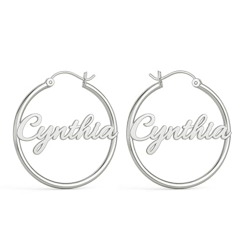 Charmsy 925 Sterling Silver Hoop Earrings | Lightweight Italian 2.5mm Tube Diamond-Cut Round Classic Hoops Earring for Women | Size 15/20/25/30/35/40/50/60/70mm | Small Medium Large - color: Personalized Hoop, size: 25 MM
