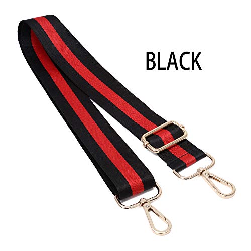 Wide Shoulder Strap Adjustable Replacement Belt Crossbody Canvas Bag Handbag - color: Black, size: Wide: 1.4"(3.5cm)