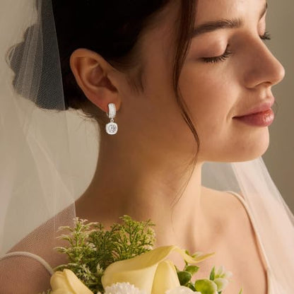 LLWOM Gold Dangle Earrings for Women-Trendy 14K Gold/Silver Plated Cubic Zirconia Huggie Hoop Earrings Teardrop Earrings Lightweight Hypoallergenic Statement Jewelry Gifts for Women - color: CZ-S-Dangle Hoop