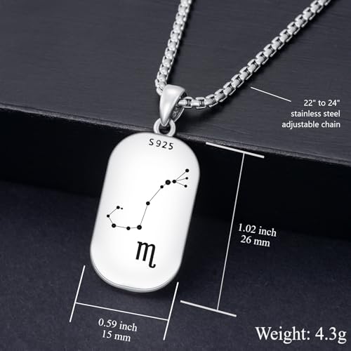 SIMONLY Zodiac Necklace 925 Sterling Silver Constellation Necklace Zodiac Sign Necklaces Horoscope Jewelry Christmas Birthday Astrology Gifts for Women Men Unisex - style: Scorpio-Gold