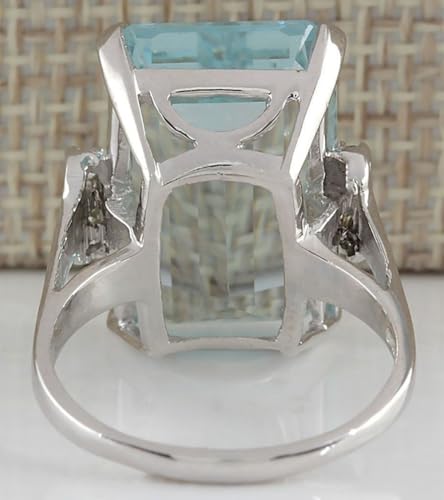 Trendy Oversize Sky Blue Square Cubic Zirconia Crystal Ring For Women Luxury Jewelry Cocktail Party Size 7 Practical and clever