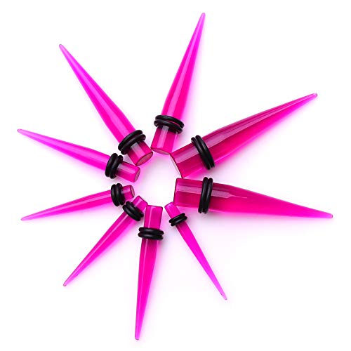 JieyueJewelry 50/54 Pcs Ear Stretching Kit 14G-00G | Acrylic Tapers & Plugs with Silicone Tunnels, Ear Gauges Expander Set Body Piercing Jewelry for Women and Men - color: Purple