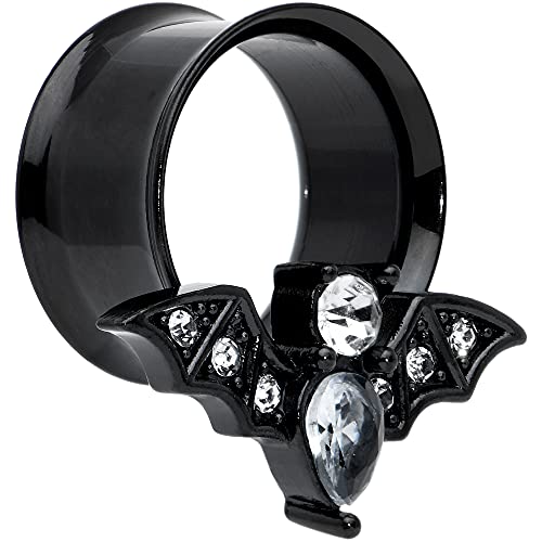 Body Candy Womens 2Pc PVD Stainless Steel Bat Double Flare Tunnel Plug Earring Ear Plug Gauges Set of 2 - style: 16mm (758")